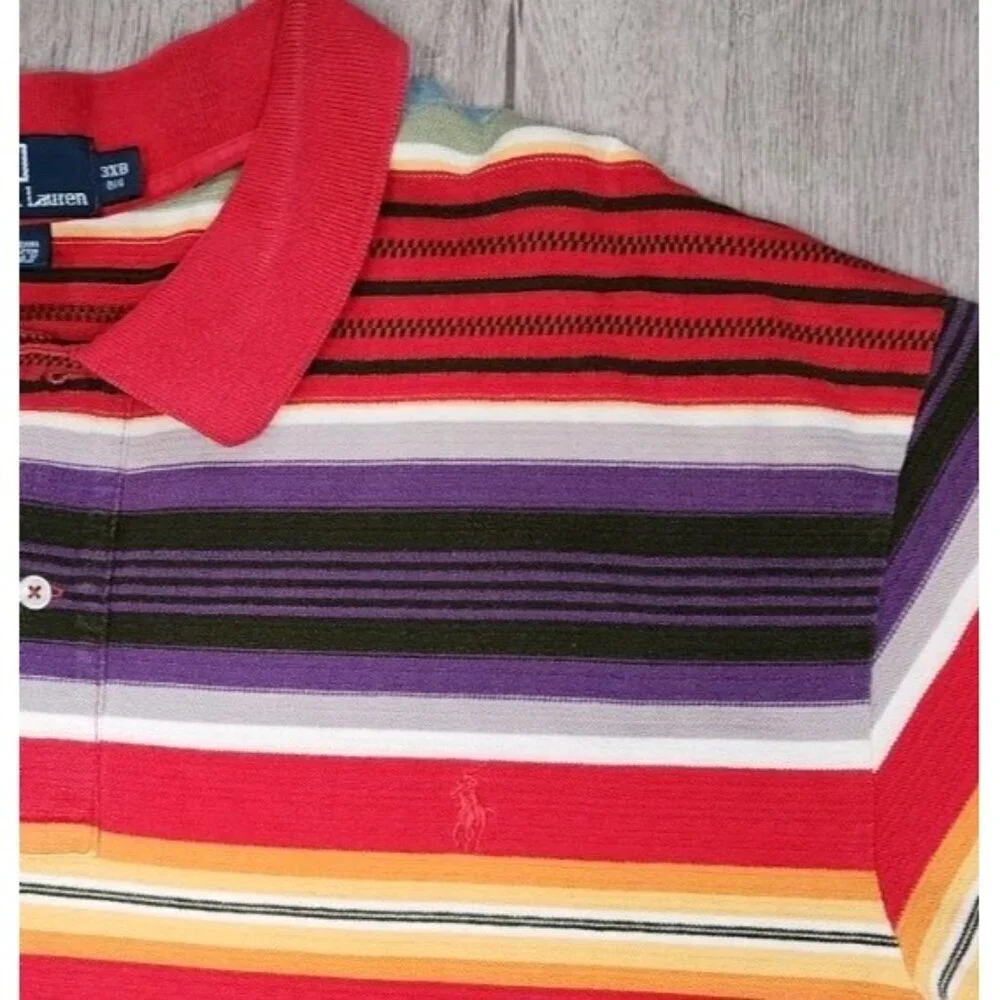 Polo Ralph Lauren Shirt 3XB 3XL Southwest Knit Aztec Navajo Blanket Stripe 90s